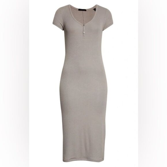 NWT ATM Anthony Thomas Melillo Modal Rib Knit Stretch Midi Dress in Snake size S - Picture 3 of 12